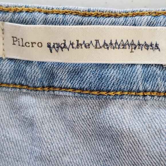 Anthropologie Pilcro Cropped Wide Leg Jeans Pleated Raw Hem Denim Size 32 - Picture 14 of 15